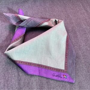 Vintage Arnold Palmer Purple and Gray Men's Accessories Pocket Square - 16”x 16”